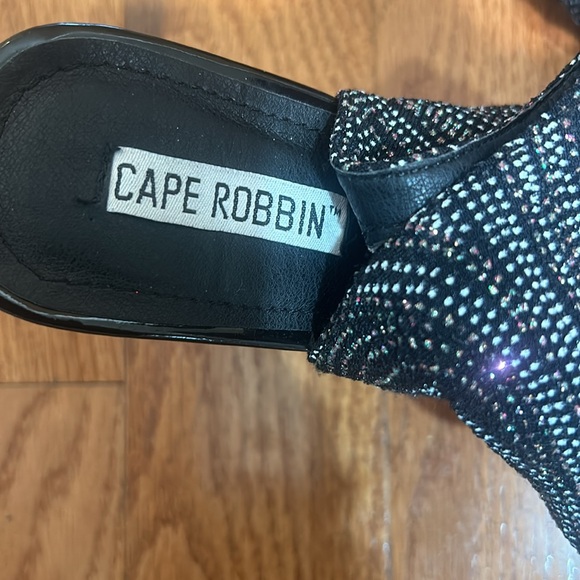 CAPE ROBBIN CONNIE WOMEN BLACK HEELED OVER KNEE SANDALS BOOTS IN SIZE 10 m - Picture 13 of 13